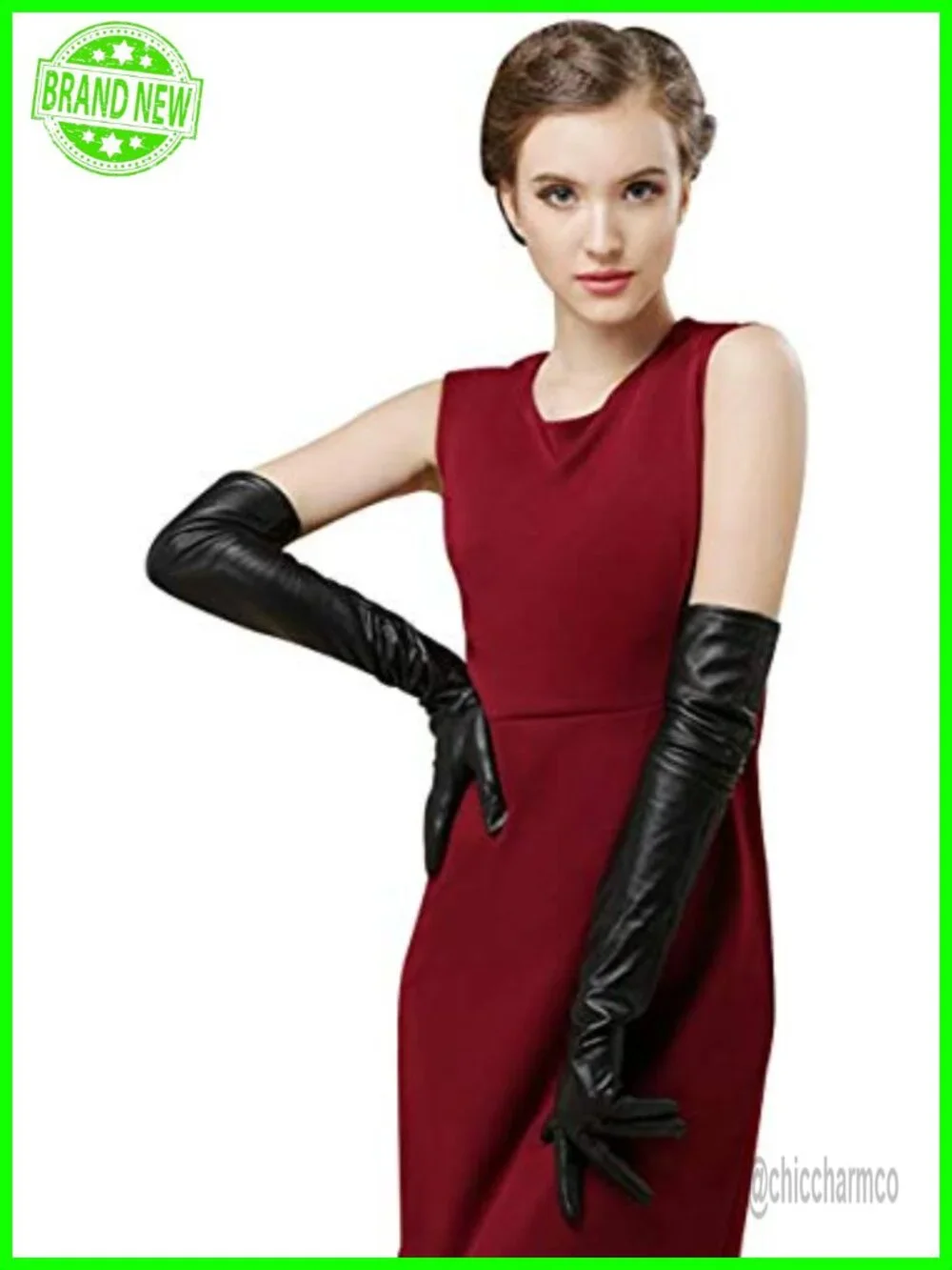 Elbow Length Faux Leather Touchscreen Opera Gloves